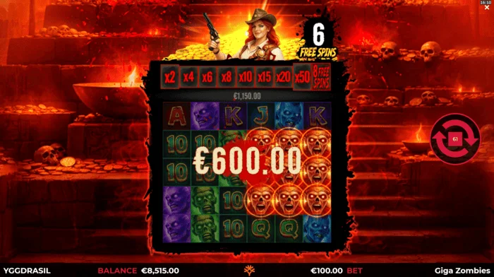 Giga Zombies - vinst under Free Spins