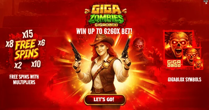 Giga Zombies - huvudmeny med insatsval